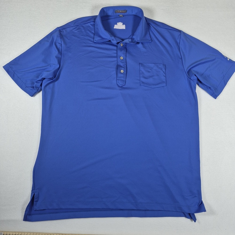 Peter Millar Summer Comfort Polo Shirt Men's XL Blue Golf Performance Vibrant